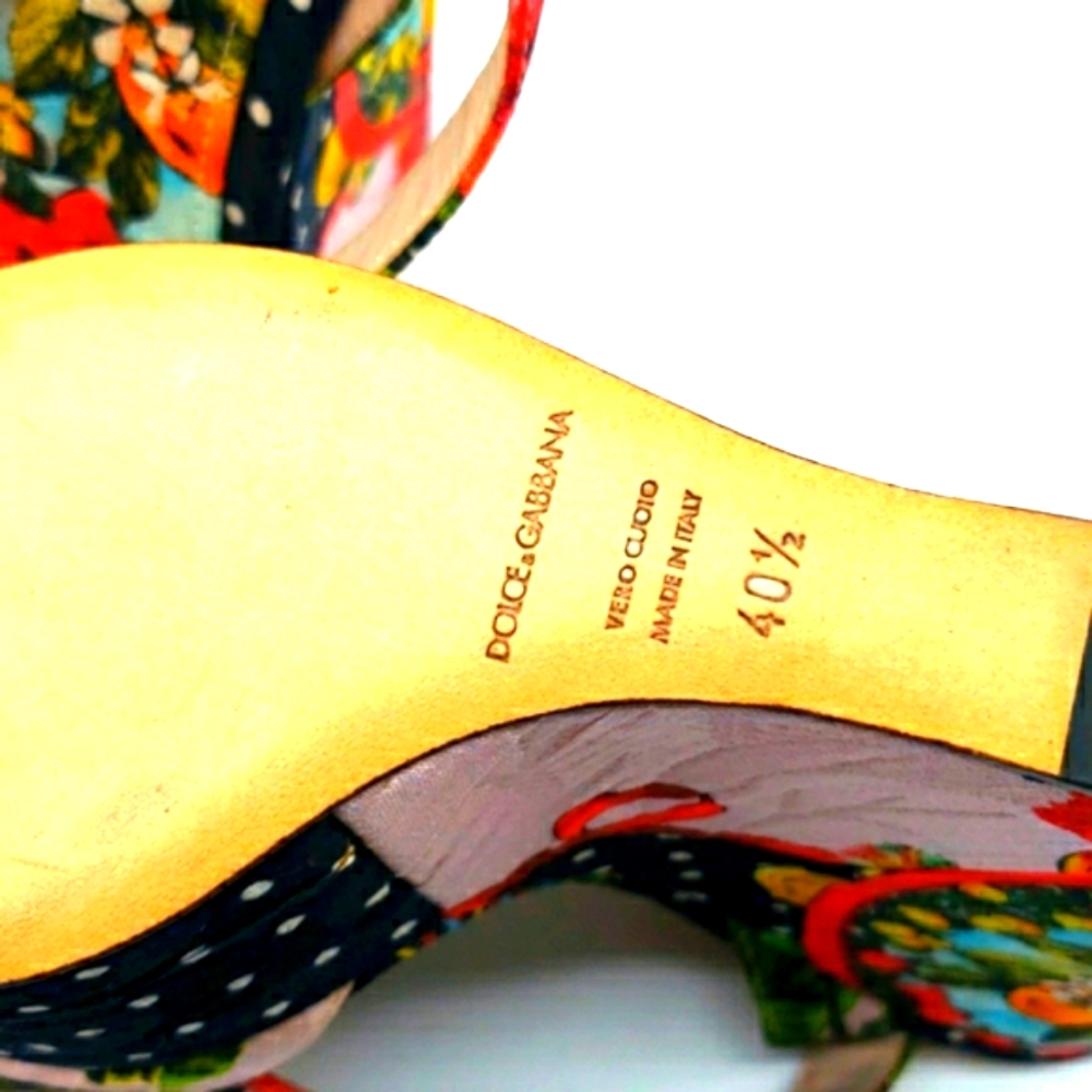 Dolce & Gabbana size 40 1/2 color multi 100% Authentic 10 inches long - Picture 5 of 15